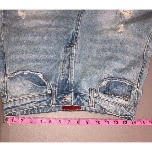 Signature 8 Jeans Woman's Size 28 Denim Distressed Mom High Rise Button Fly Cuff - Picture 9 of 11